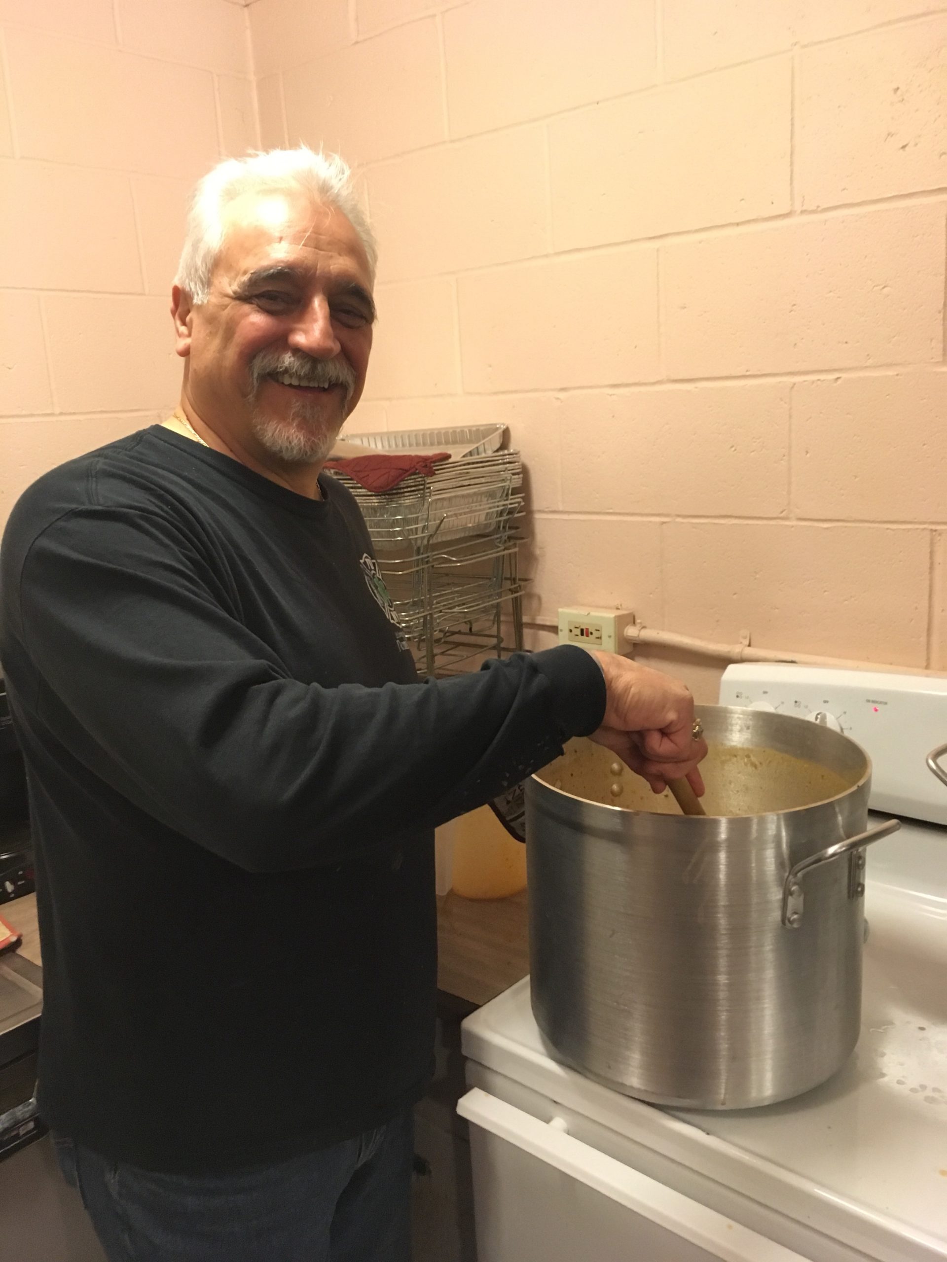 Joe Leclair working on his world class Pasta Fagioli