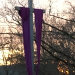 The sunset was spectacular right before dinner pick up started. A nice shot of the Lenten Cross looking from the Church Hall.