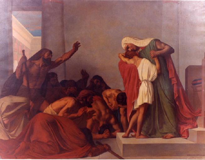 Joseph recognized by his brothers, by Léon Pierre Urbain Bourgeois, 1863 oil on canvas, at the Musée Municipal Frédéric Blandin, Nevers