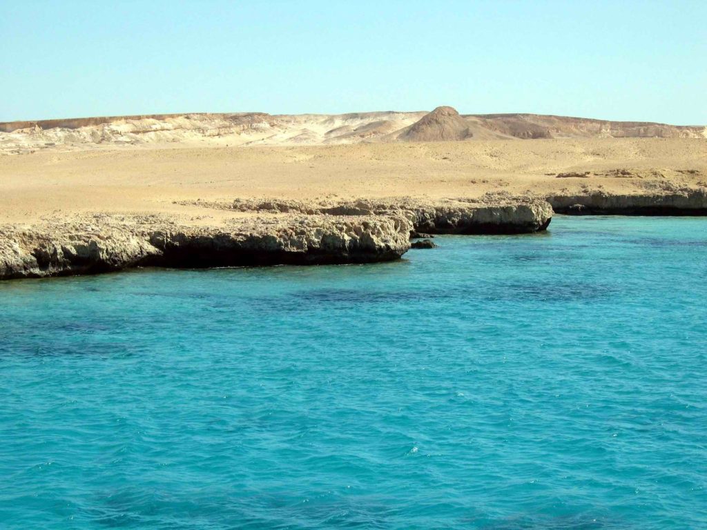 The Red Sea off the coast of Egypt. This is the same Red Sea in the Exodus story of Moses and the Jews escaping slavery in Egypt.