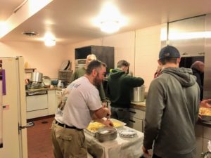 Brother Knights Mike Rommel, Joe LeClair, Nic Grasso, and Mike Grasso got our to go orders out quickly from the kitchen.