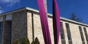 On 3/29/20 the Knights put the purple Lent sash on the Church crucifix.