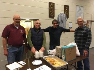 Brother Knights (l to r) Ray Perry, Ken Finnegan, Bob Yackel and Mike Fennick made sure everyone got their orders quickly-- nice work Brothers!