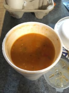 Brother Knight Joe LeClair's famous Pasta Fagioli came in hearty 16 ounce to go servings.