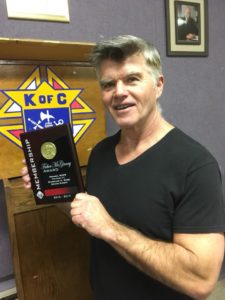 Grand Knight Cino and the 2017 Father McGivney Award for Membership