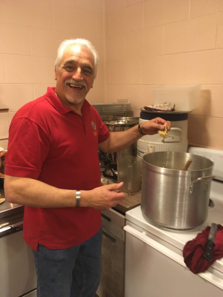 Joe LeClair kept the pasta coming and the sauces warm. Everything was homemade from scratch!