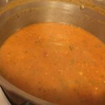 Charlie Cino and Joe Leclair made an incredible pasta fagioli from scratch. Here it is simmering in the pot.